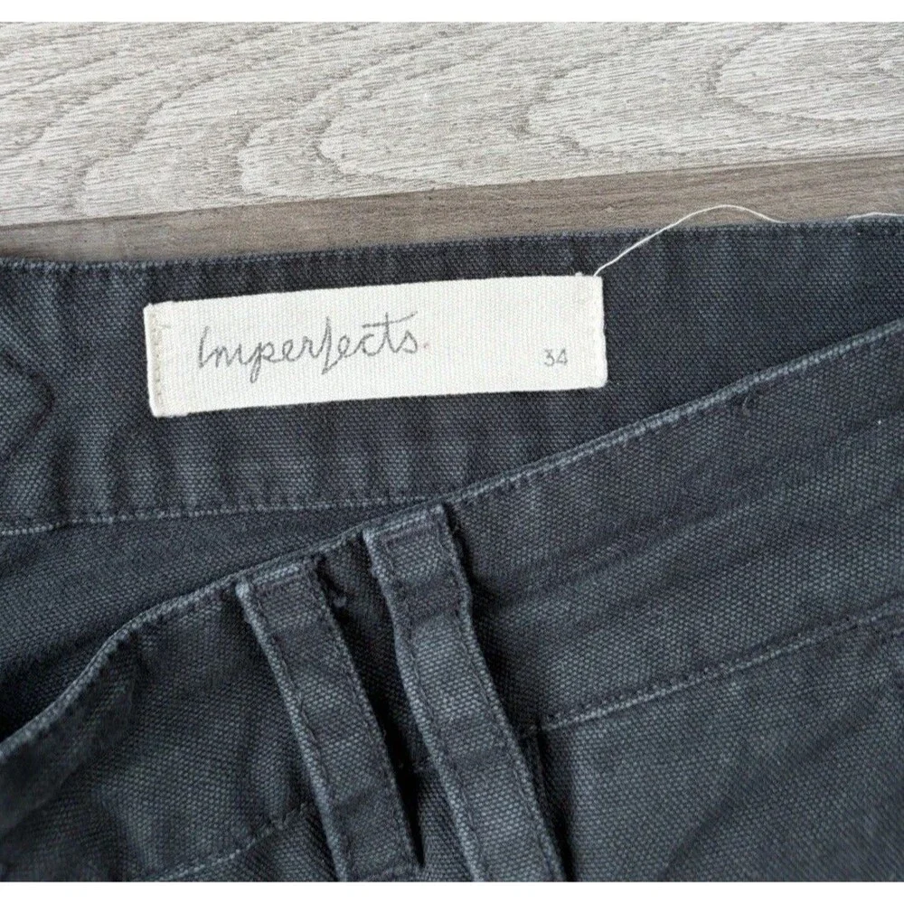 IMPERFECTS Black Cotton Double Knee Courier Utility Pants Size 34